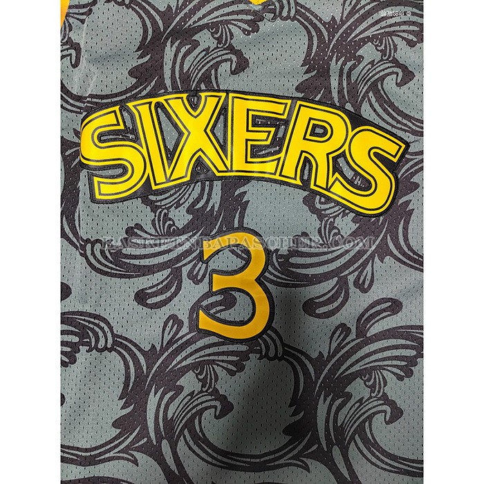 Maillot Philadelphia 76ers Allen Iverson NO 3 Mitchel & Ness 1996-97 Noir